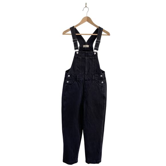 Madewell Straight-Leg Overalls Denim Black Lunar Wash Size Small Carpenter - Picture 5 of 14